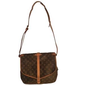 Louis Vuitton Saumur Shoulder Bag 30 Brown Monogram Canvas AR0915